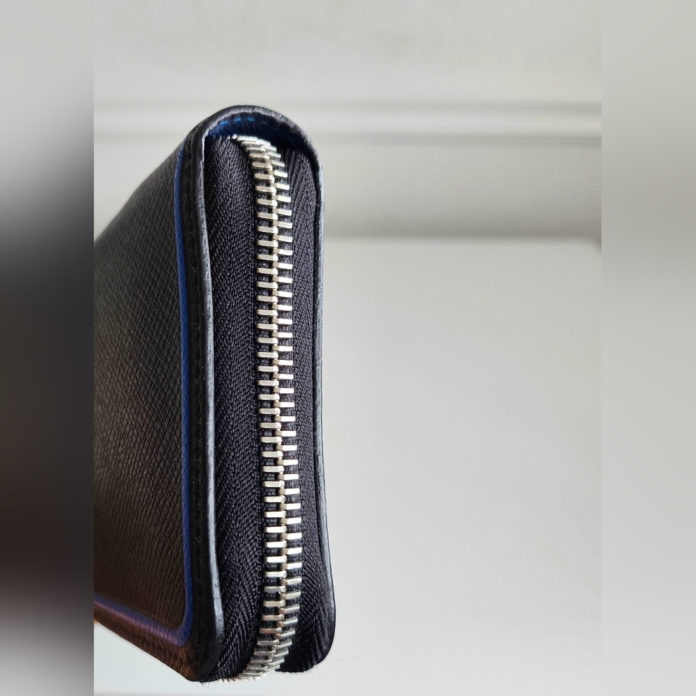 Louis Vuitton Black & Blue Taiga Vertical Long Zippy Wallet - Picture 3 of 11